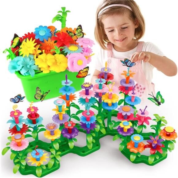 SpringFlower Gifts Toys‎ for Girls Flower Garden Building Kit with Storage Case - Picture 1 of 13